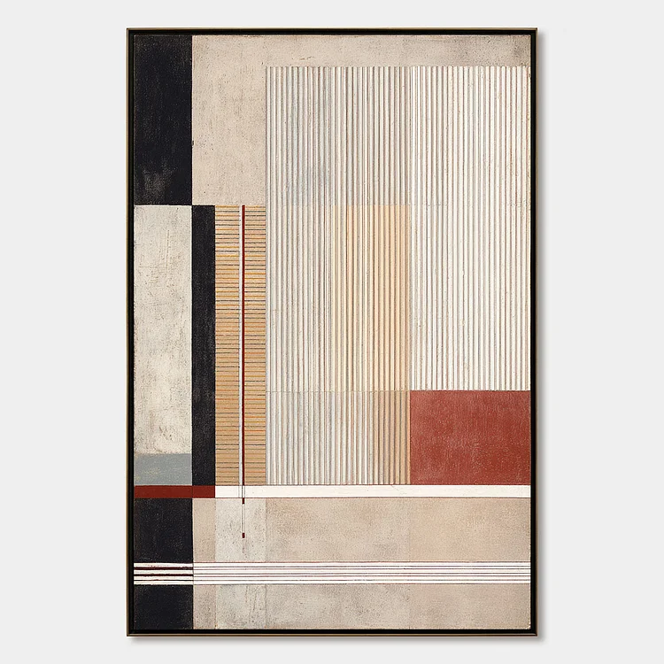 URBAN GRID: Modern Geometric Abstract Architectural Painting（Canvas painting）