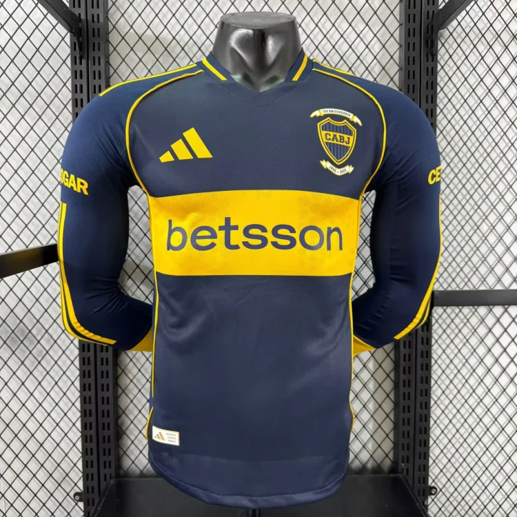2025-26 New Season-Boca's Home Long Sleeve Jersey-Player Edition