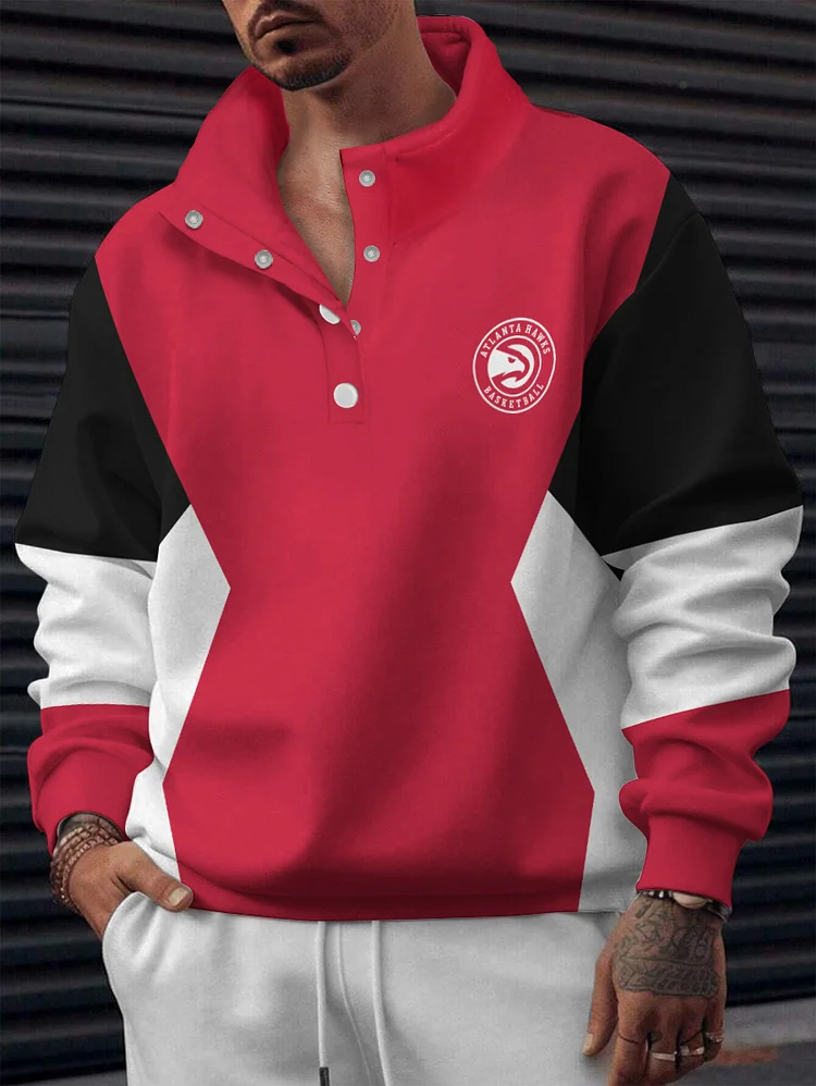 Atlanta Hawks 2025 New Design Casual Snap Mockneck Pullover