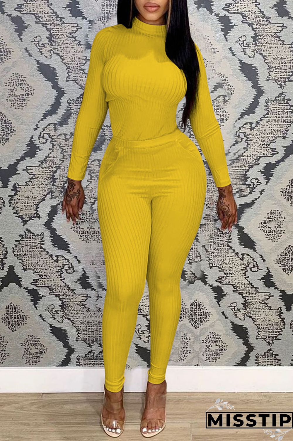 Black Casual Solid Patchwork O Neck Long Sleeve Two Pieces