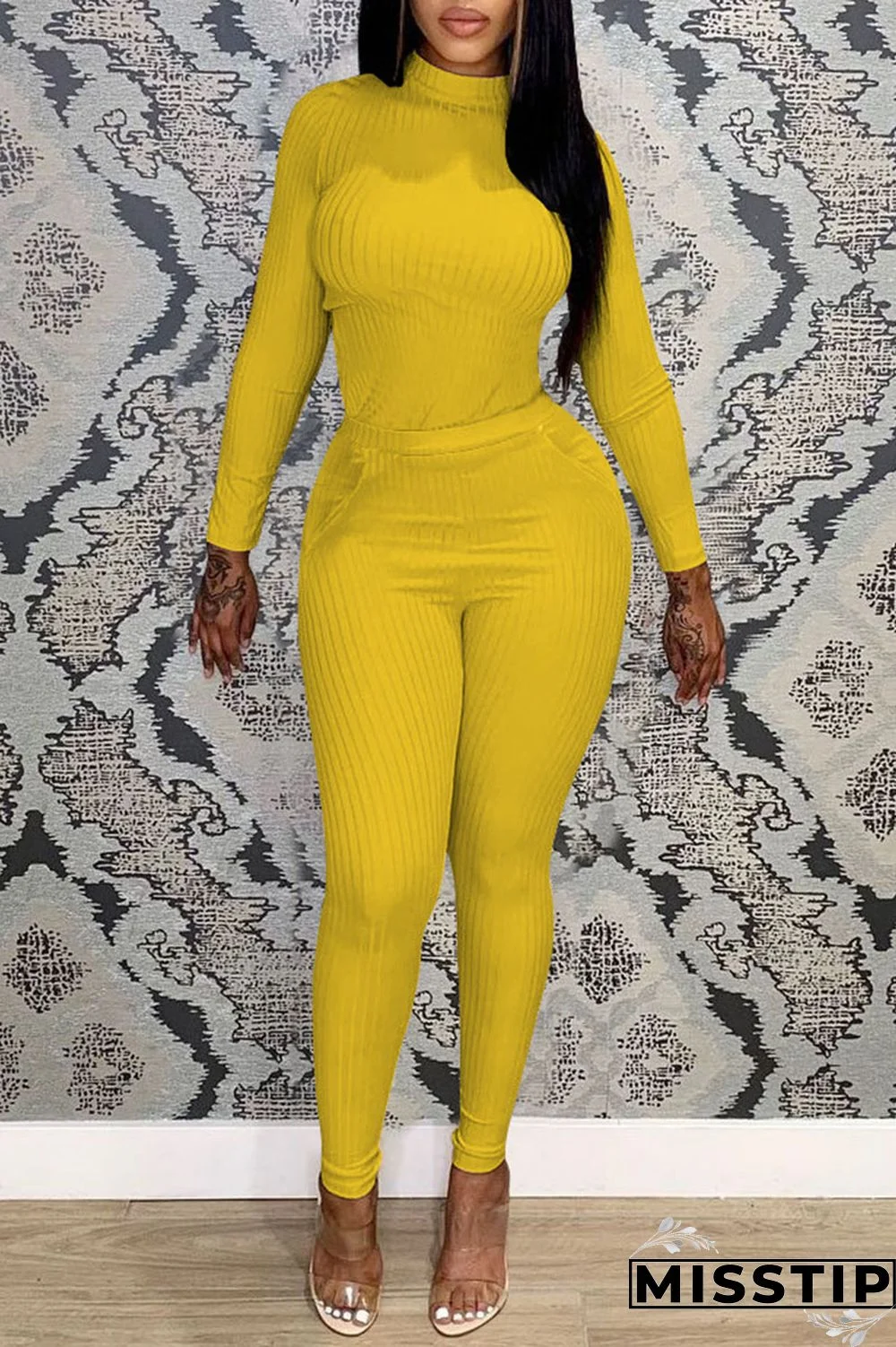 Black Casual Solid Patchwork O Neck Long Sleeve Two Pieces