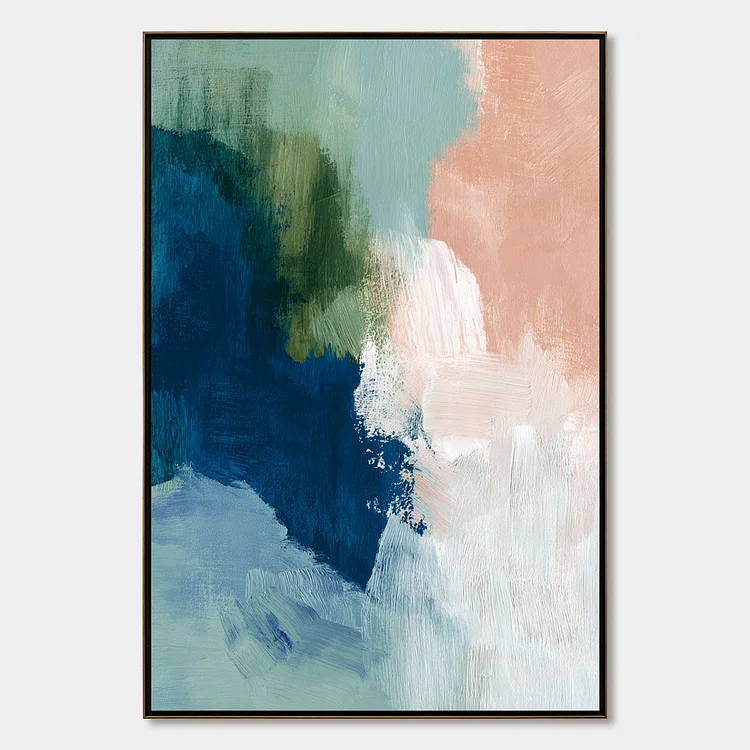SERENE COLLISION: Modern Abstract Brushstroke Painting（Canvas painting）