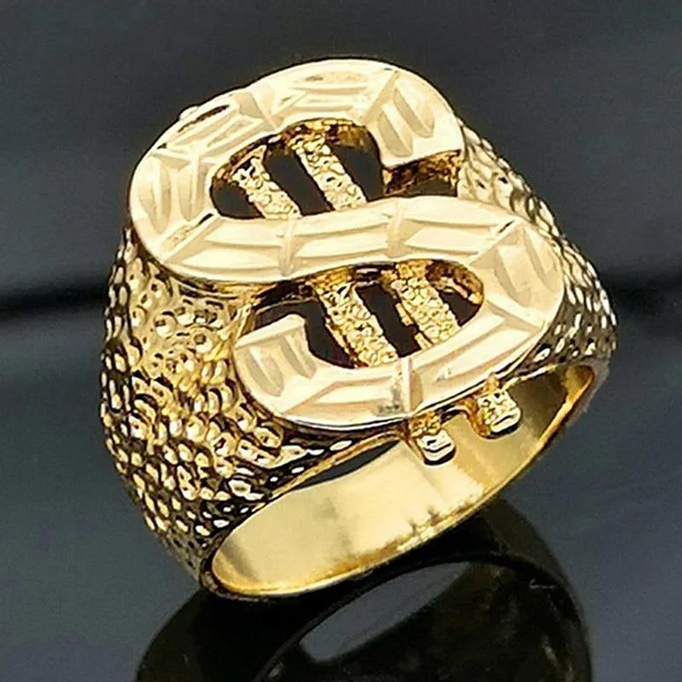 US Dollar Gold Jewelry Sign Hiphop Ring