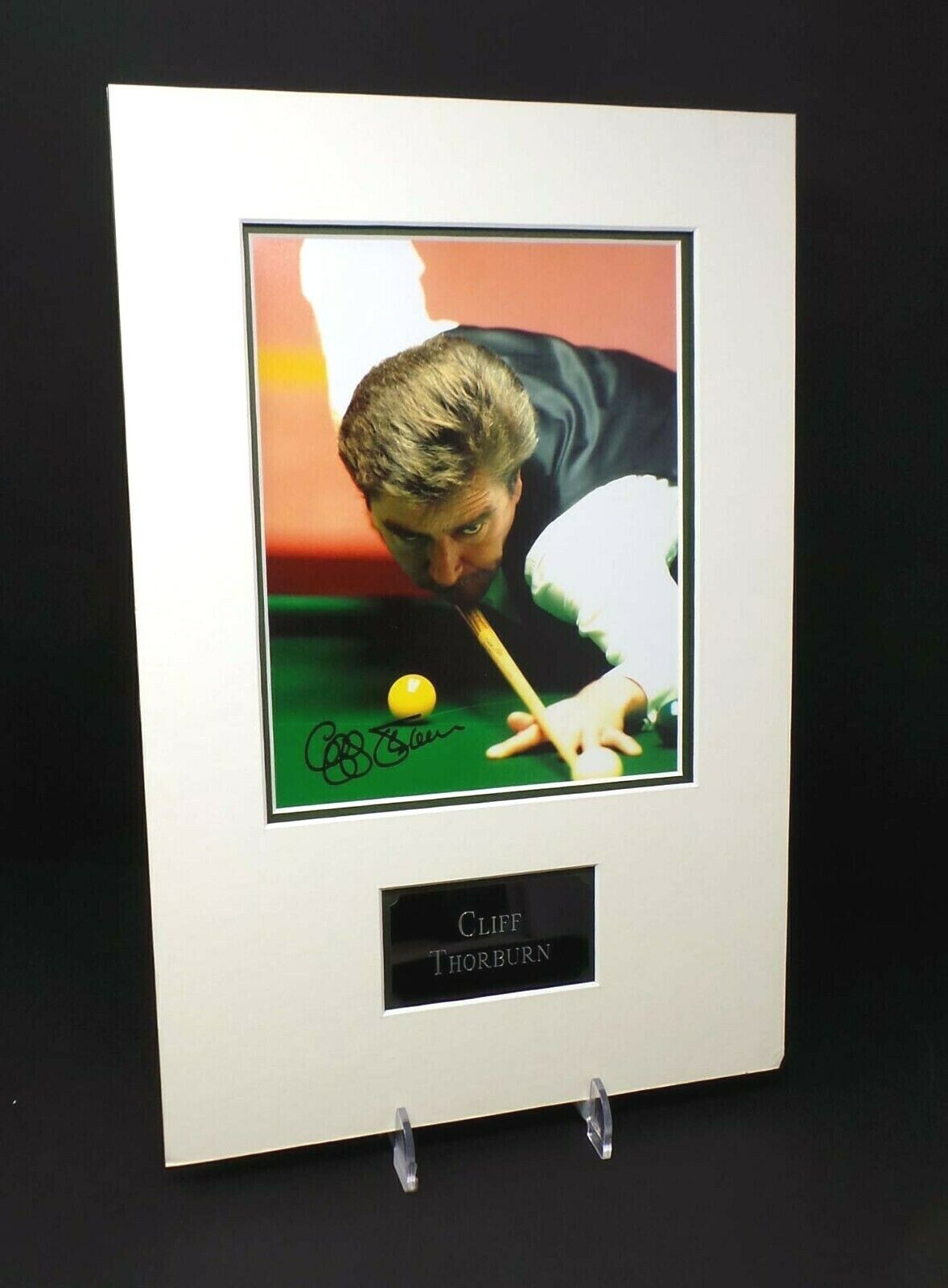 Cliff THORBURN Canadian Snooker Legend Signed & Mounted 10x8 Photo Poster painting AFTAL RD COA