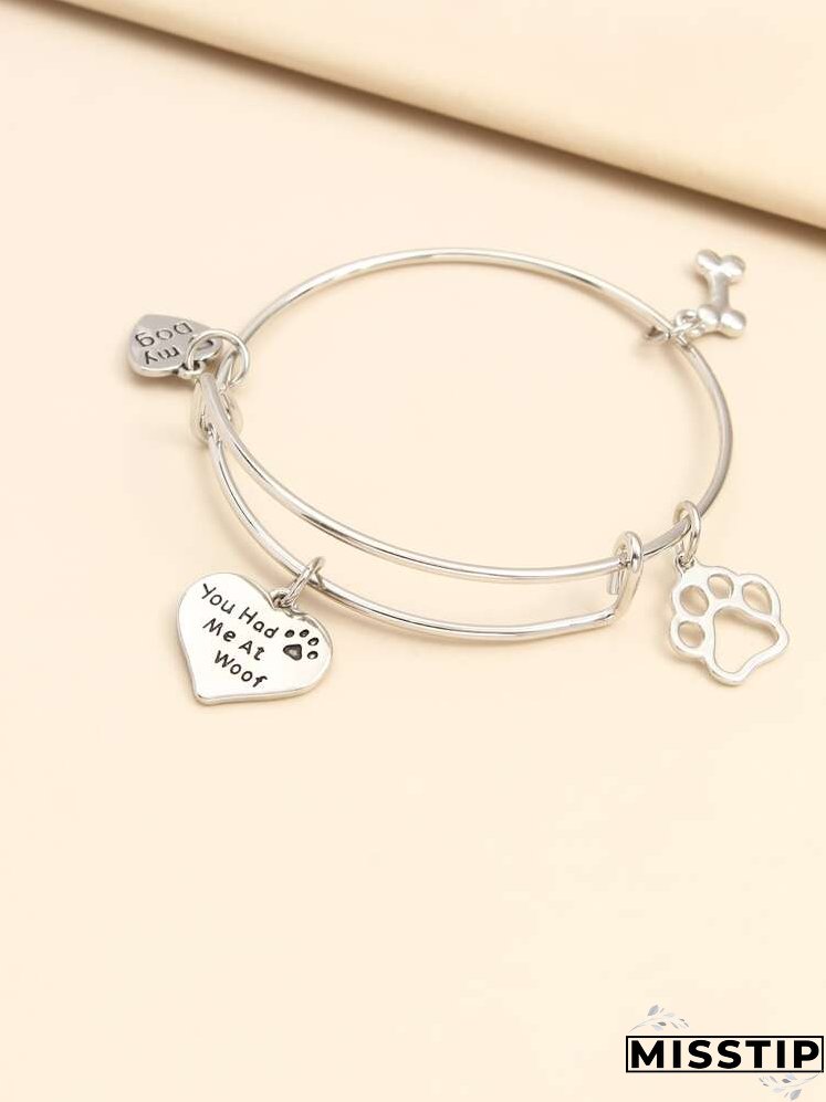 Heart Charm Bangle