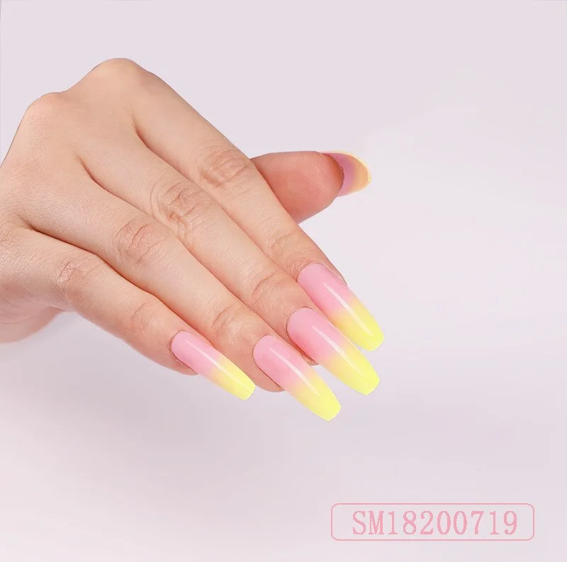 Fake Nails Nail Art Tips Press on False Tipsy with Glue Coffin Stick Designs Clear Display Cover Artificial Box Detachable Long