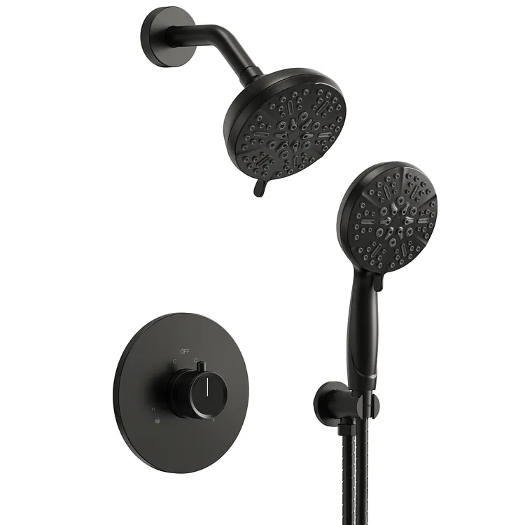 EVERSTEIN 2 In 1 5 Setting Shower System in Matte Black 
