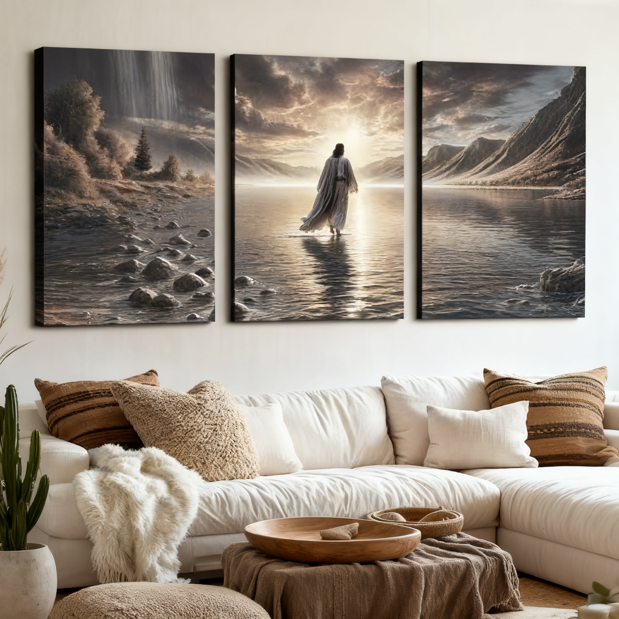 3-Piece Walking With Jesus Canvas Wall Art
