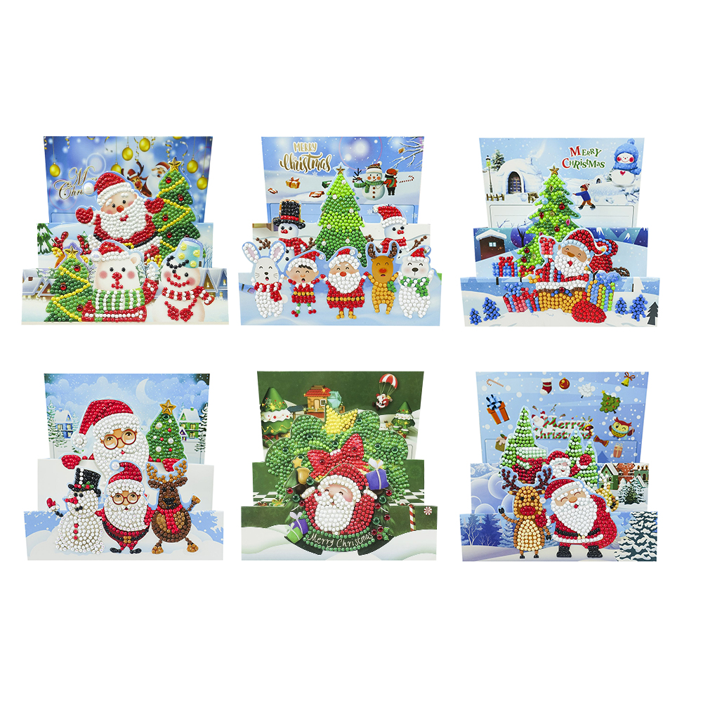

6pcs Christmas - 5D DIY Craft Greeting Card, 501 Original