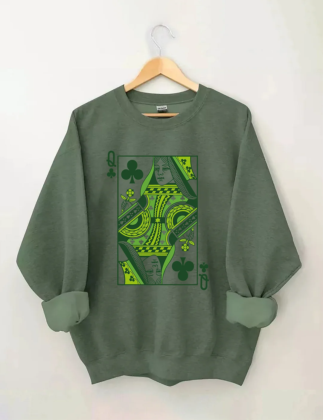 Queen Of Clubs St. Patrick's Day Sweatshirt 