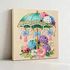 DIY Pearl Painting Flower Umbrella for Home Decor with Frame(25x25cm)