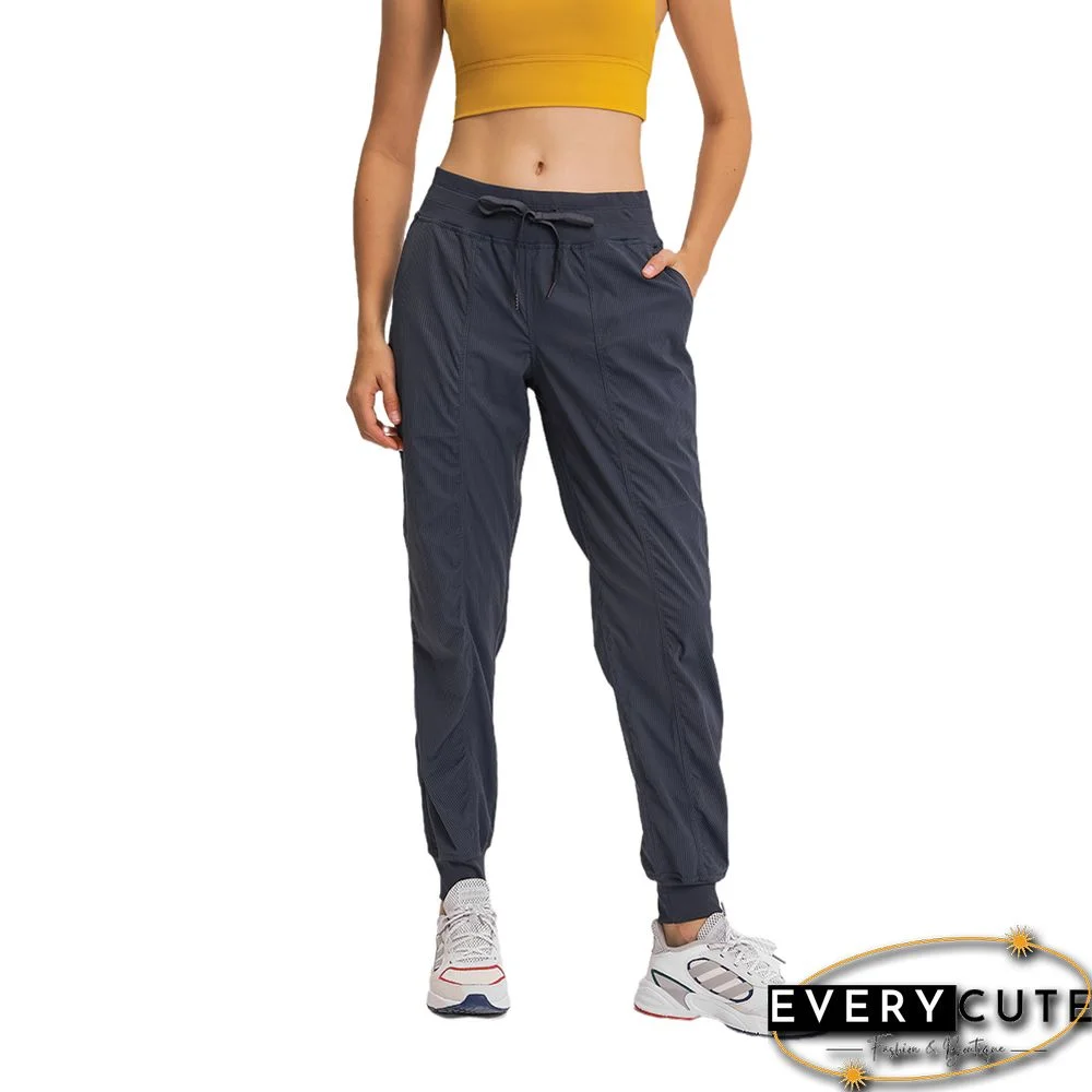 Midnight Blue Drawstring Quick Dry Pocketed Sports Pant