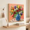 Framed Blue Vase -  DIY Button Art Painting Kit for Creativity DIY Pearl Dot Crafts for Gift Home Wall Decor 30*30CM