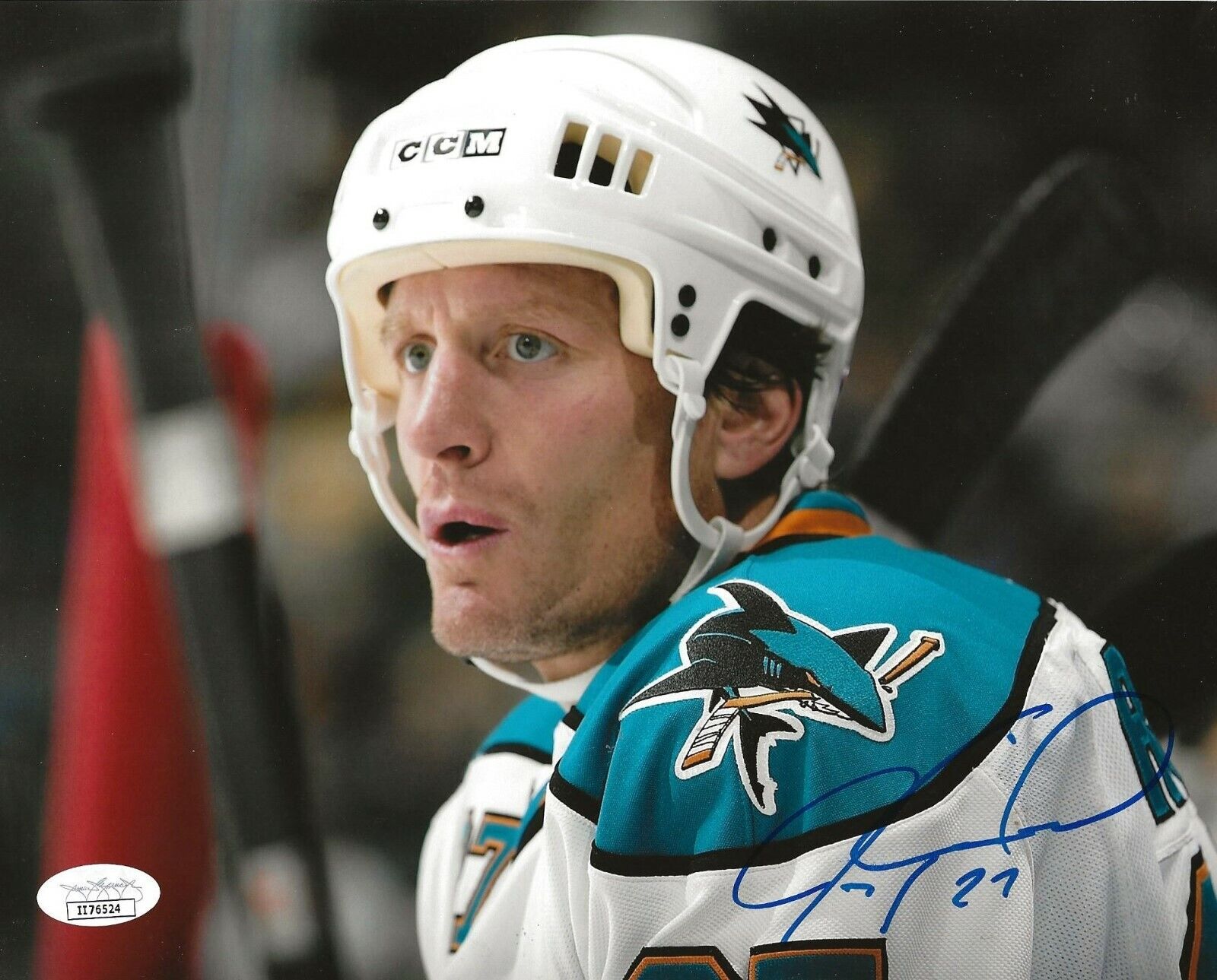 Jeremy Roenick signed San Jose Sharks 8x10 Photo Poster painting autographed JSA