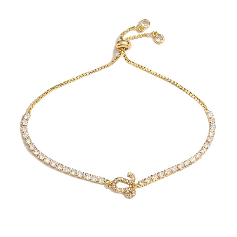 Copper 18K Gold Plated Casual Minimalist Classic Style Plating Inlay Constellation Zircon Drawstring Bracelets
