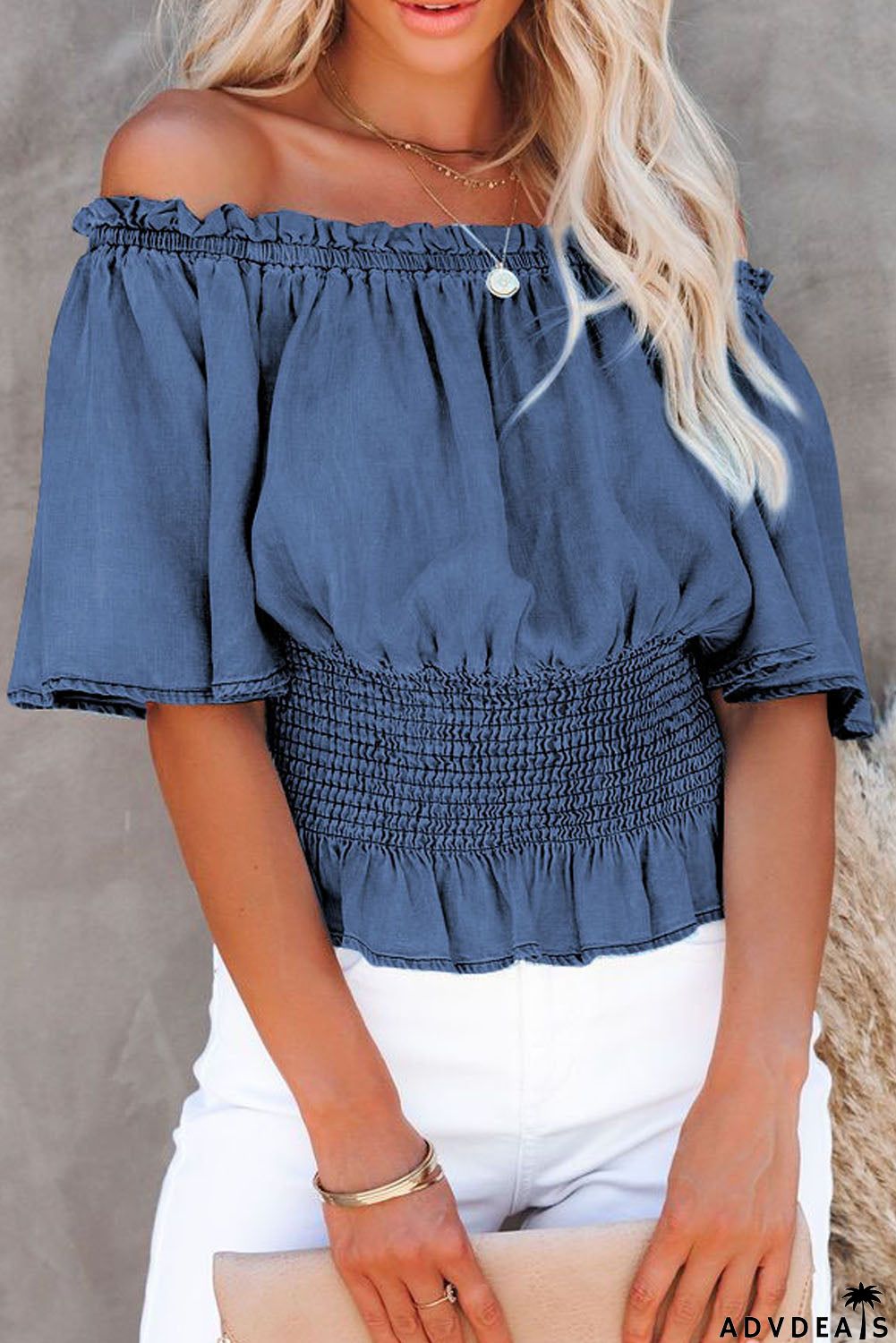 Smocked Waist Off The Shoulder Top