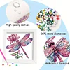 5D DIY Partial Special Shaped Drill Diamond Painting Kit Dragonfly Decor With Frame Kit 18x18cm