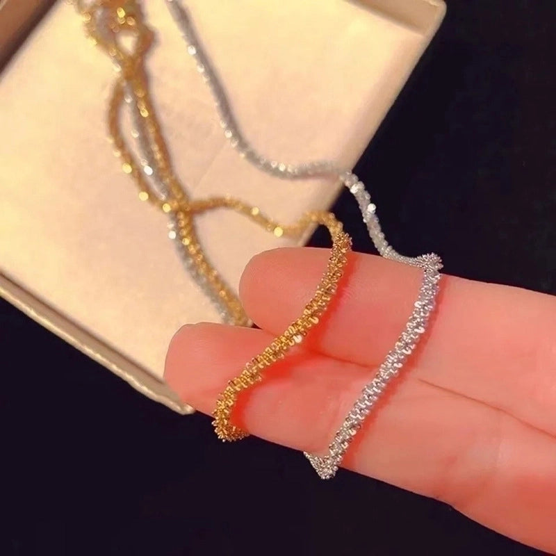 Minimalist Solid Color Titanium Steel Bracelets Anklet Necklace