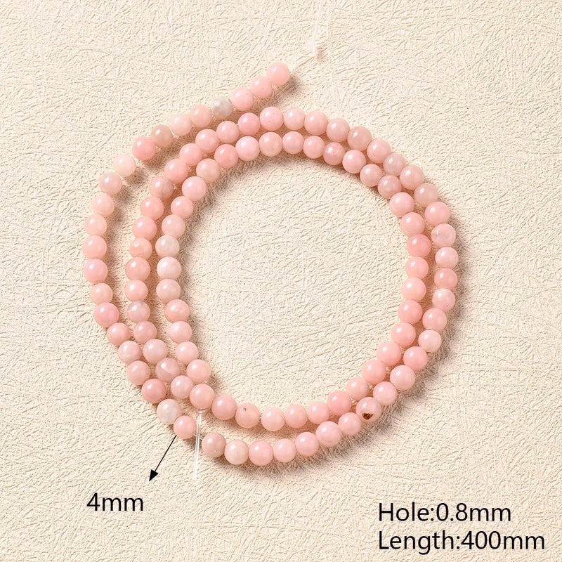 1 Strand/Package 10mm 6mm 8mm Hole Under 1mm Hole 1~1.9mm Natural Stone Pink Opal Simple Solid Color Polished Beads