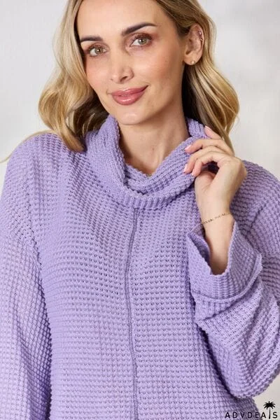 BiBi Exposed Seam Waffle Knit Top