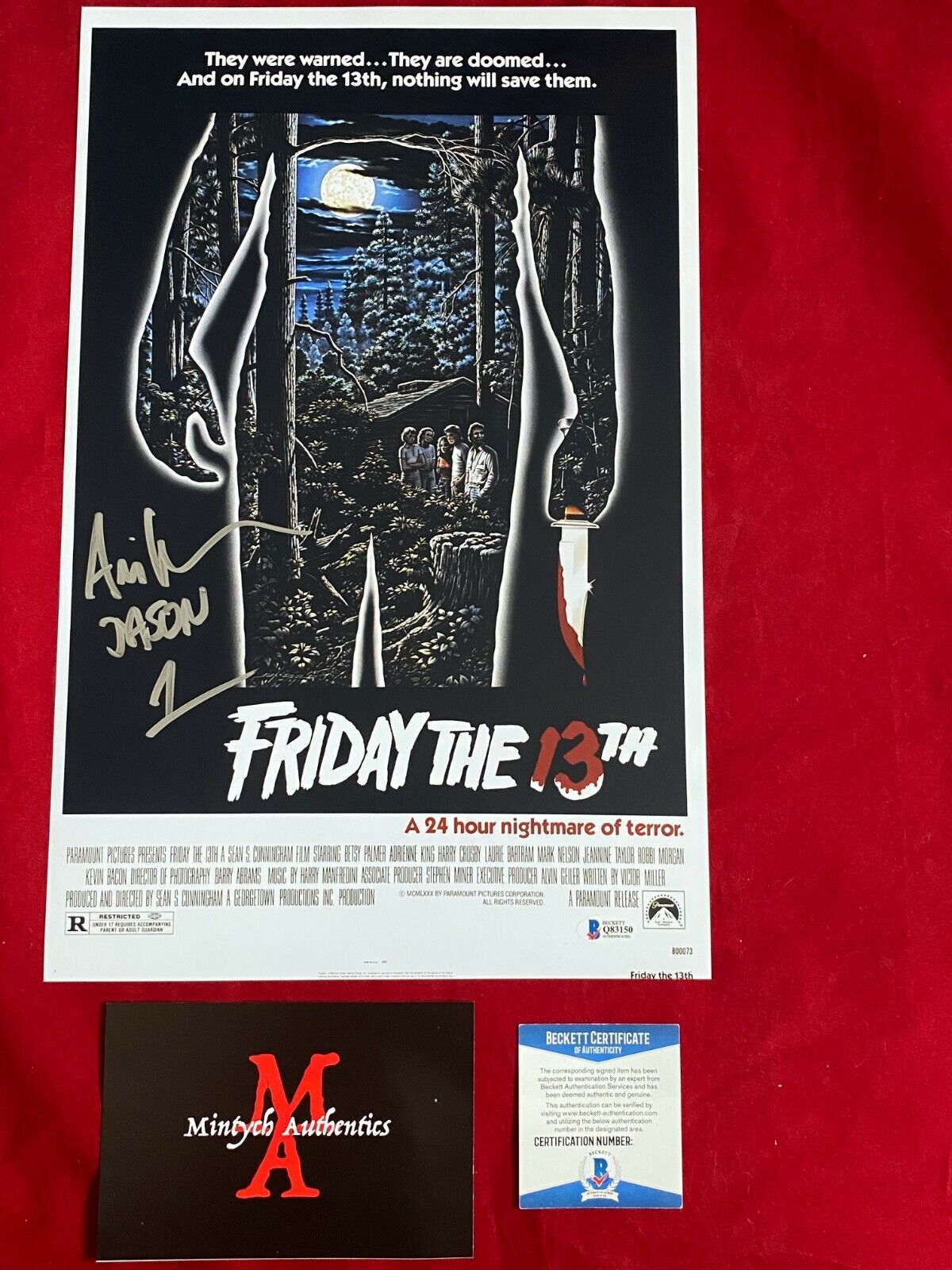 ARI LEHMAN 1ST JASON VOORHEES SIGNED 11x17 Photo Poster painting! FRIDAY THE 13TH! BECKETT COA