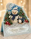 6pcs DIY Christmas Snowman Pearl Art Diamond Painting 3D Greeting Card