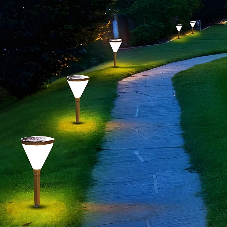 Geometric Waterproof LED Black Modern Solar Powered Pathway Post Lights - Appledas