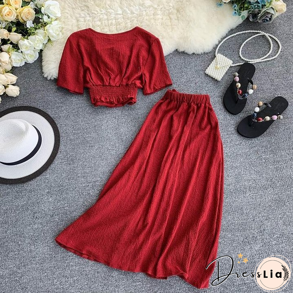 Chic Single Breasted Two-Piece Set P10765