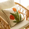 Floral Embroidery Home Living Creative Cushion Pillow Cover