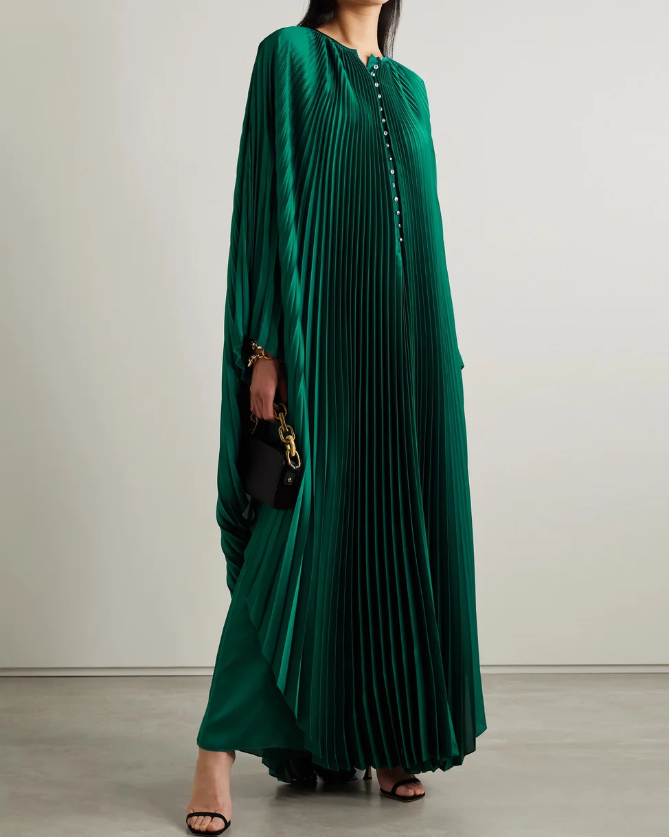Pleated Straight Loose Robe Dress