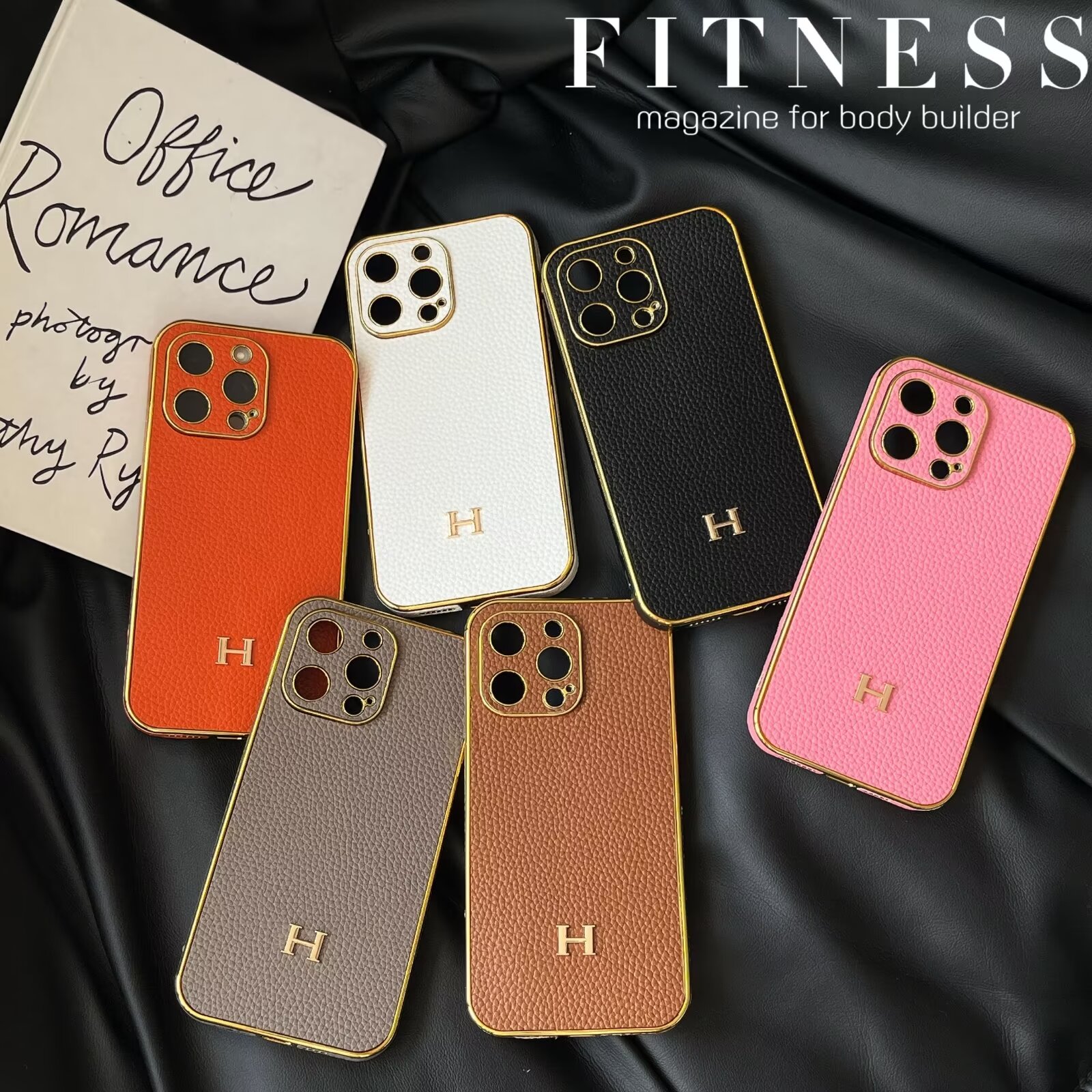 Luxury Hermes Genuine Leather Electroplating Elegant Apple iPhone Case