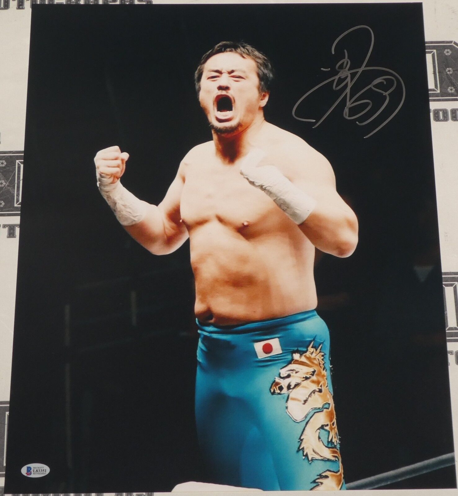 Ryusuke Taguchi Signed 16x20 Photo Poster painting BAS COA New Japan Pro Wrestling Picture Auto