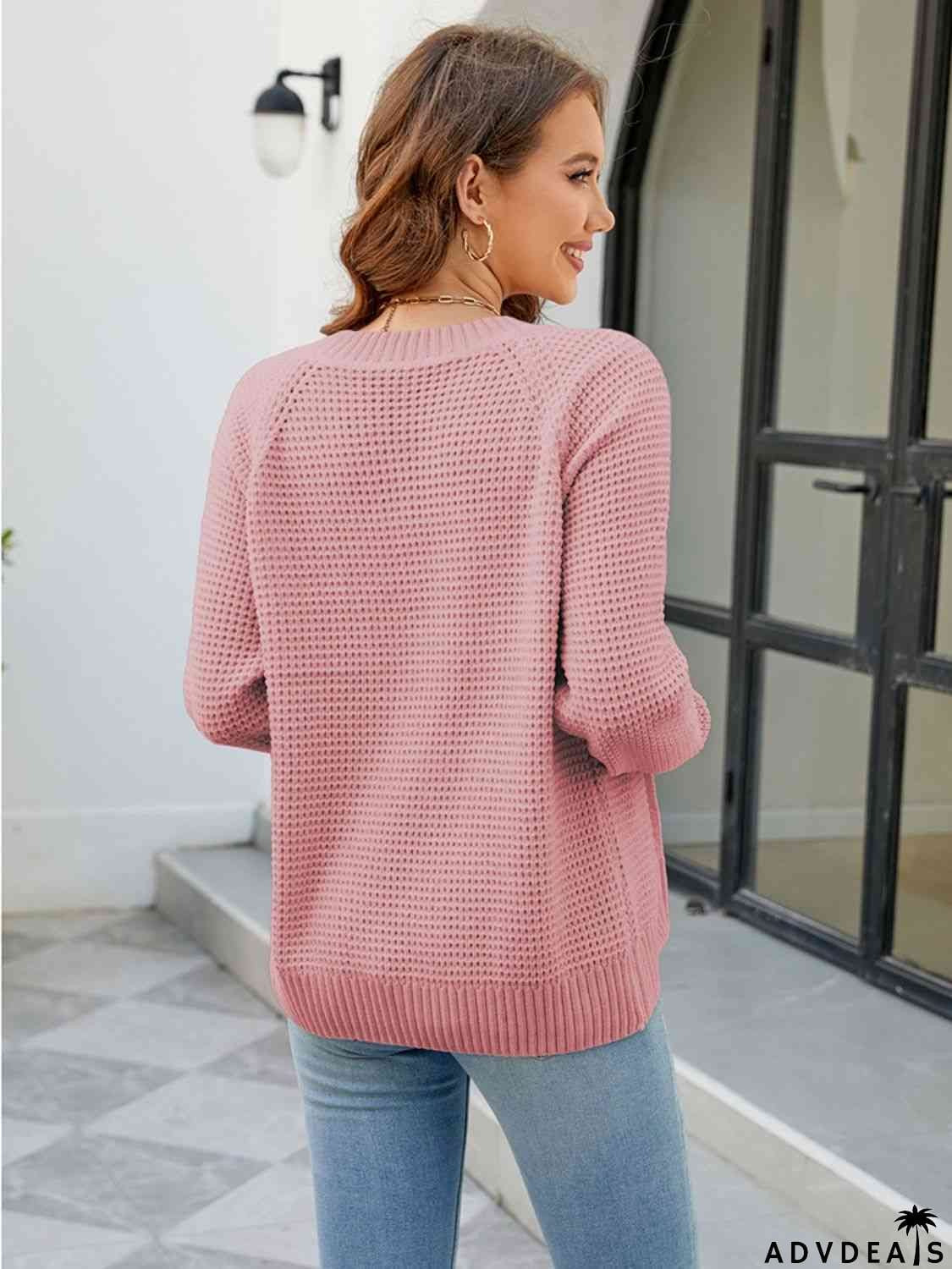 Zip-Up Round Neck Cardigan