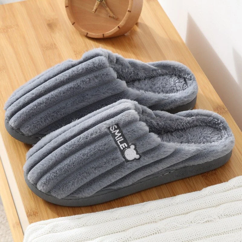 Men's Slippers Memory Foam Winter House Slippers Velvet TPR Home slippers male Soft Designer bedroom Shoes for man Indoor