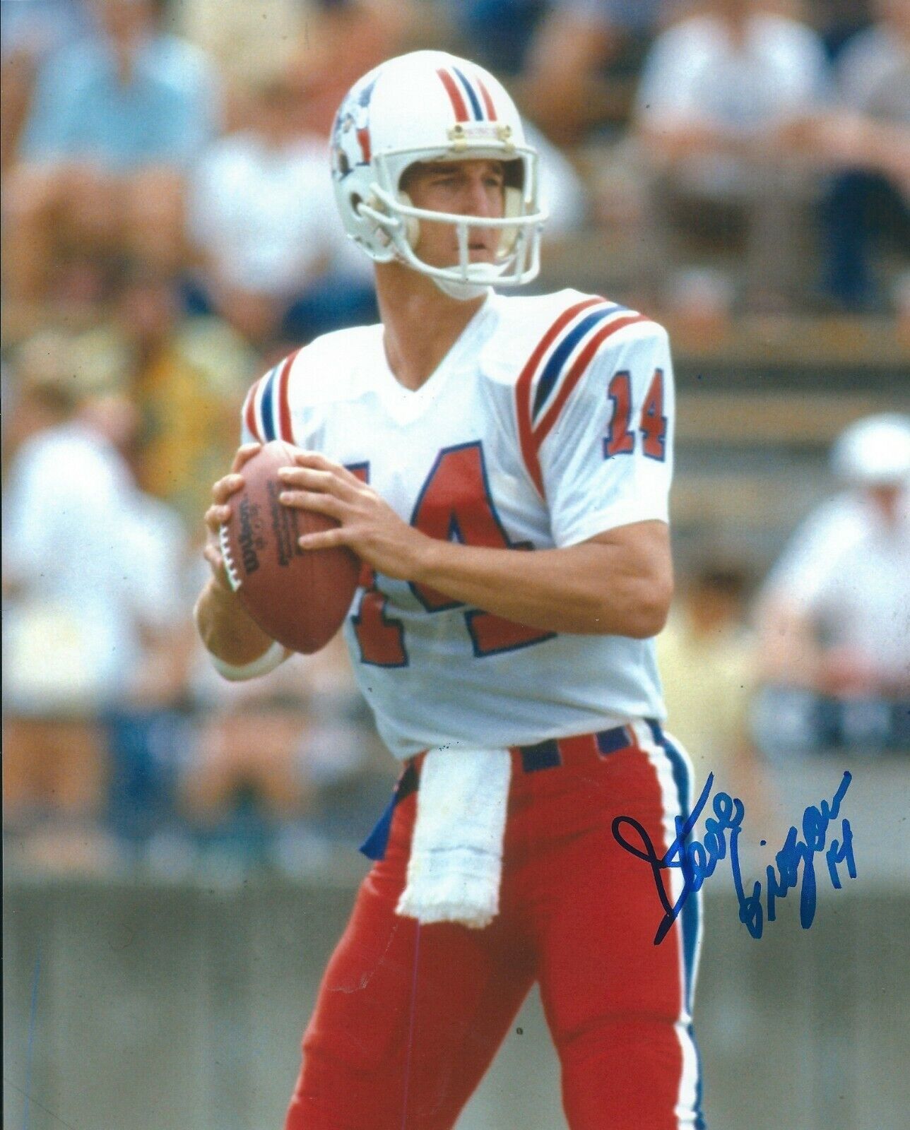 Signed 8x10 STEVE GROGAN New England Patriots Autographed Photo Poster painting - COA