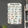 Avion vintage - Panneaux en &eacute;tain m&eacute;tallique(20*30cm/30*40cm) - Garage