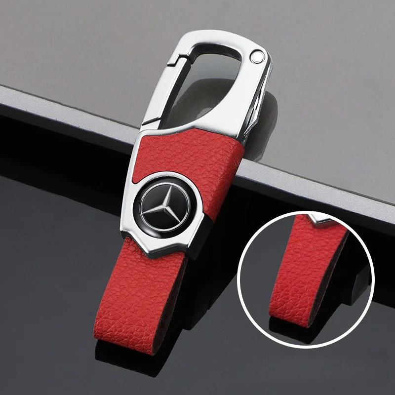 Car anti-theft pendant creative men's high-end keychain suitable for various car keys key leather chain ring