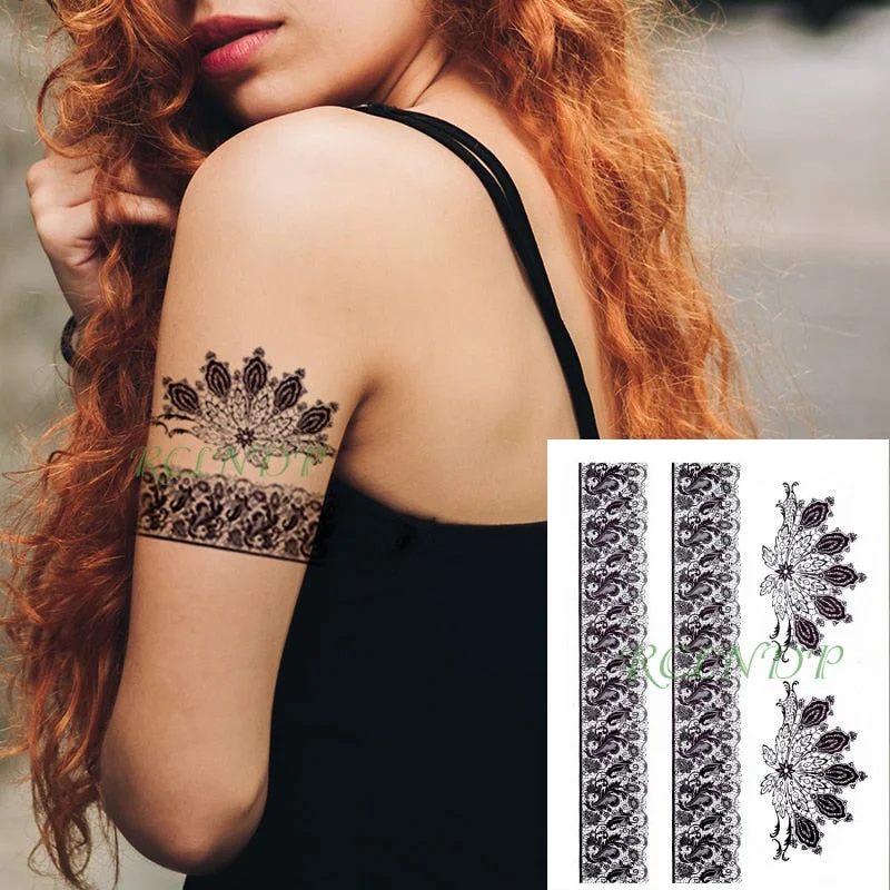 Waterproof Temporary Tattoo Sticker Tribal totem band Fake Tatto Personality Flash Tatoo Waist Arm Foot Tato for Girl Women Men