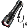 APLOS F60 Zoom Rechargeable Flashlight, 6000 Lumens Super Bright LED Flashlights, 5 Modes Zoomable Waterproof Tactical Flash Lights Torch for Emergency, Outdoor, Home, Camping, Hiking APLOS Dive Light Official