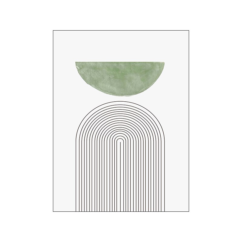 Abstract Line Figure Leaves Poster Modern Home Decor Wall Art Canvas Painting Green Picture Minimalist Print Living Room Decor