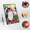50 Pages A5 DIY Special Shaped Diamond Painting Diary Notebook Kit(Flower Bush Cat)