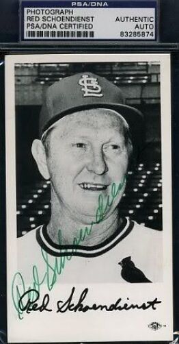 Red Schoendienst Psa/dna Signed Photo Poster painting Certified Autograph Authentic