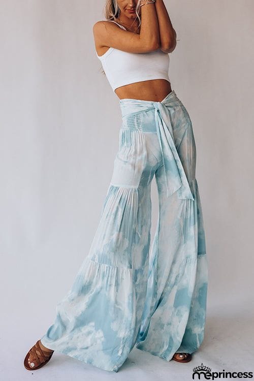 Print Belted Palazzo Pant