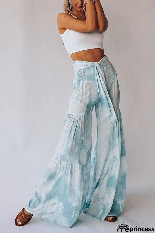 Print Belted Palazzo Pant