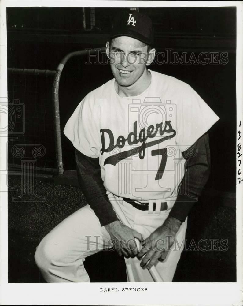 Press Photo Poster painting Daryl Spencer, Los Angeles Dodgers Baseball - kfx12905