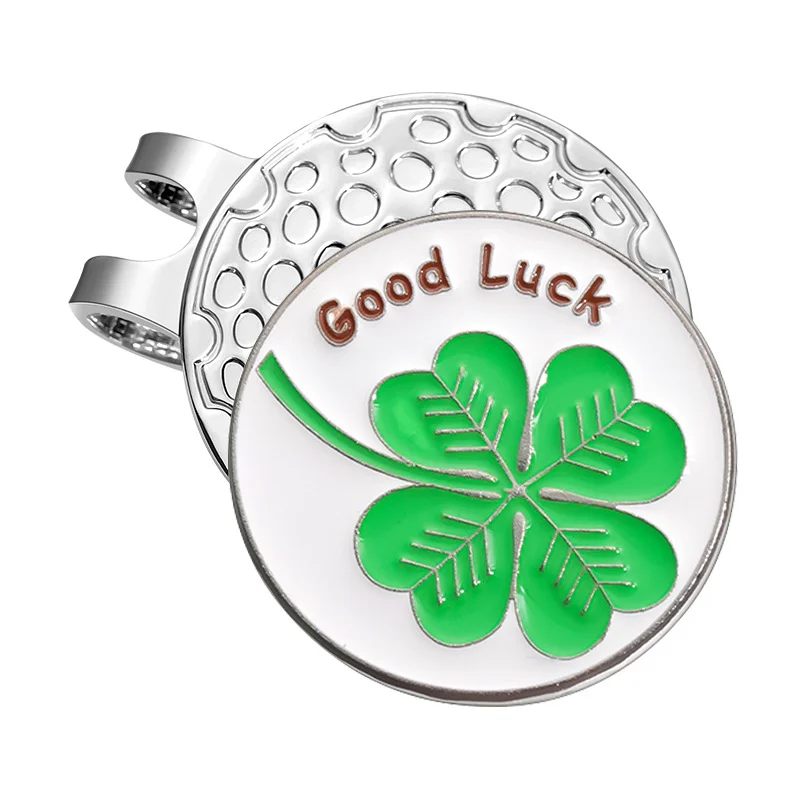 Lucky Clover Golf Ball Marker with golf Hat Clips Multi-style Optional