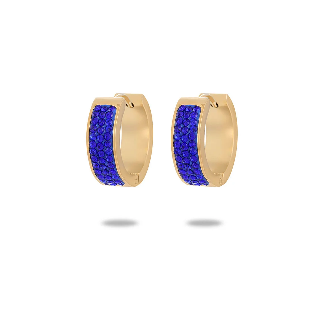Blue Zircon Stainless Steel Earrings