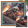 Skeleton Train-11CT Stamped Cross Stitch 40*40cm/15.75*15.75in