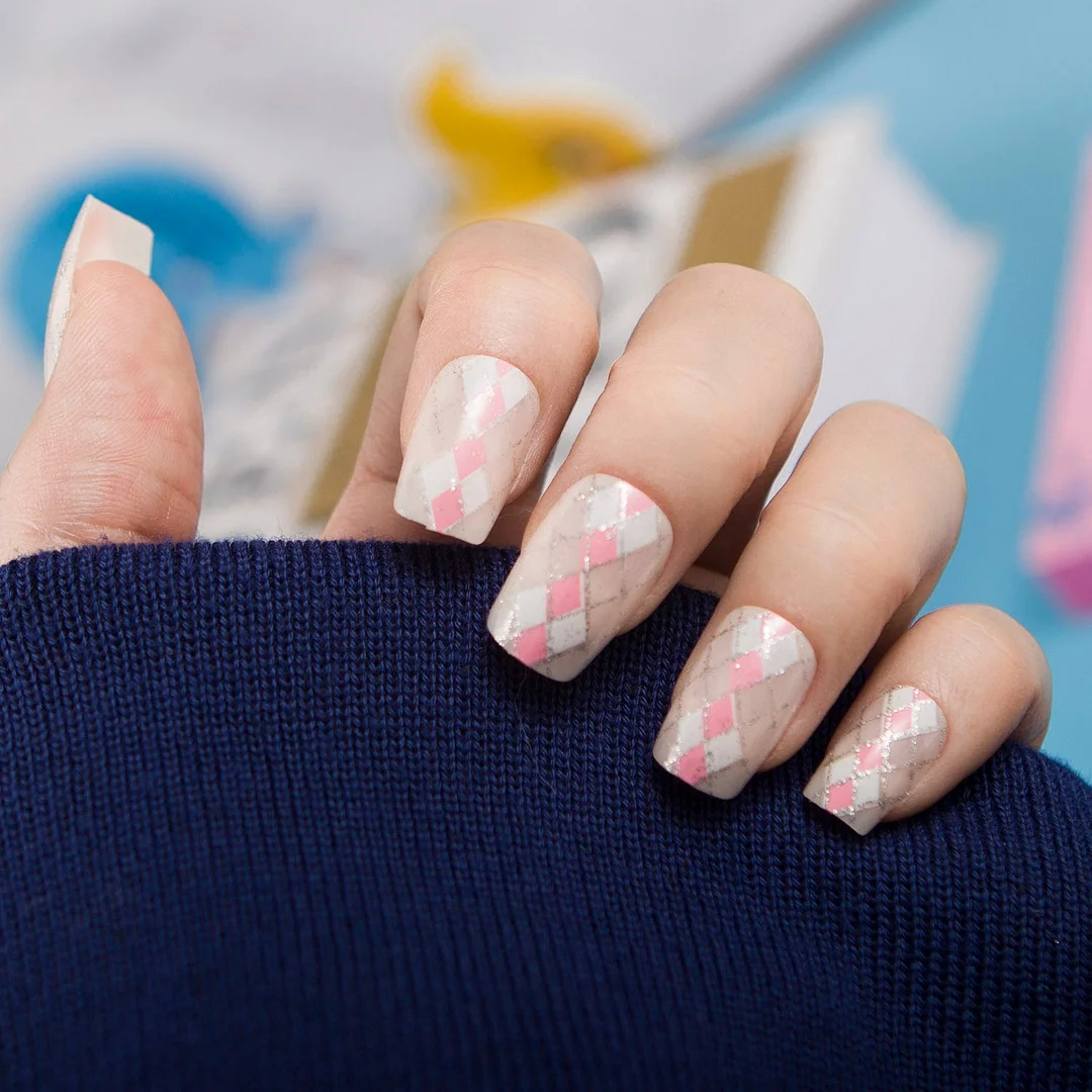 24pcs/set Fashion Acrylic Full Cover Fake Nails 10 Sizes Press on Nails Designs French False Nail Art Tips 278 Fingernail Tips-Nail Inspo