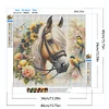 Diamond Painting-5D Full Round Drill Horse and Flower(40x40cm)
